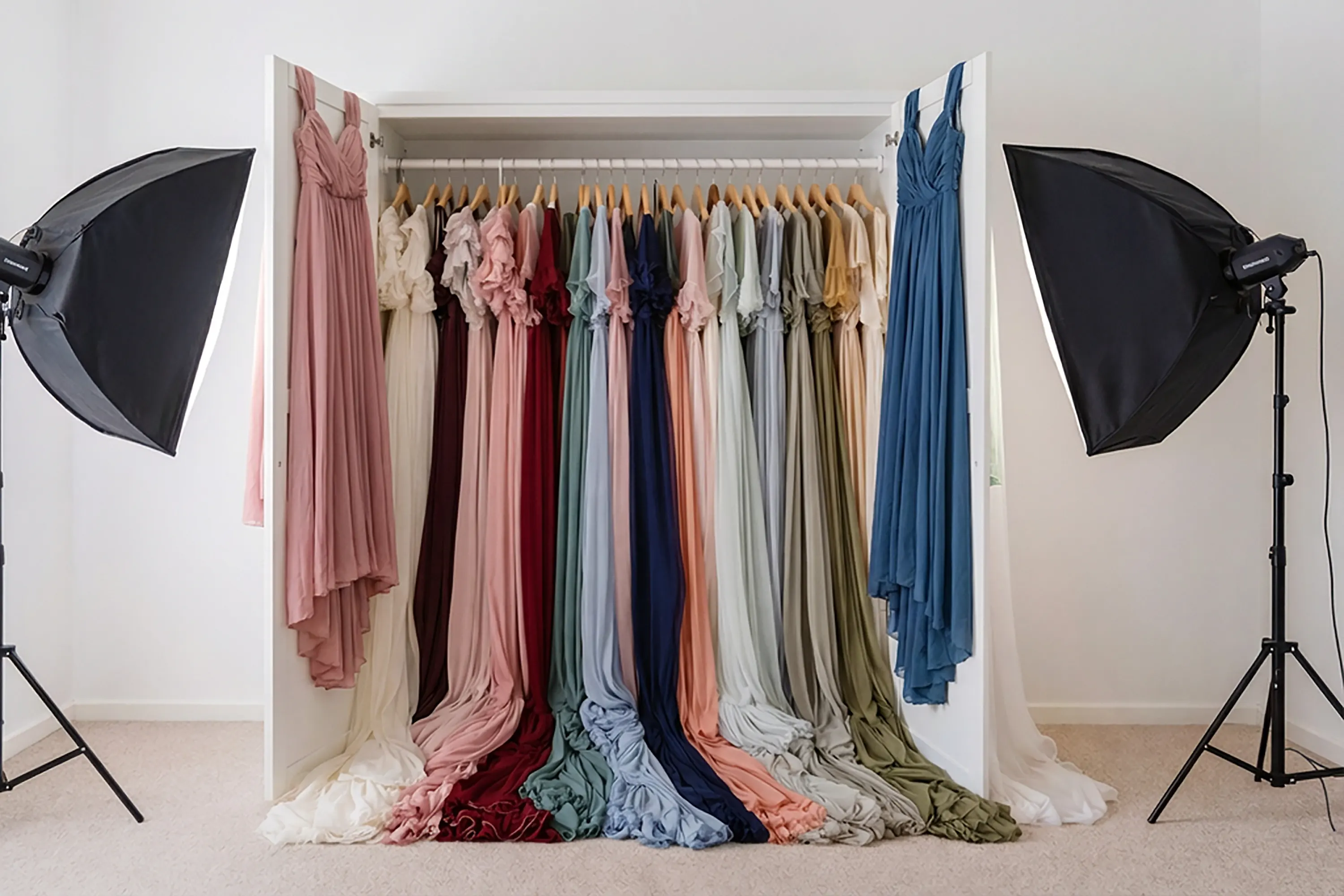 Těhotenský šatník — desítky šatů k zapůjčení zdarma pro focení