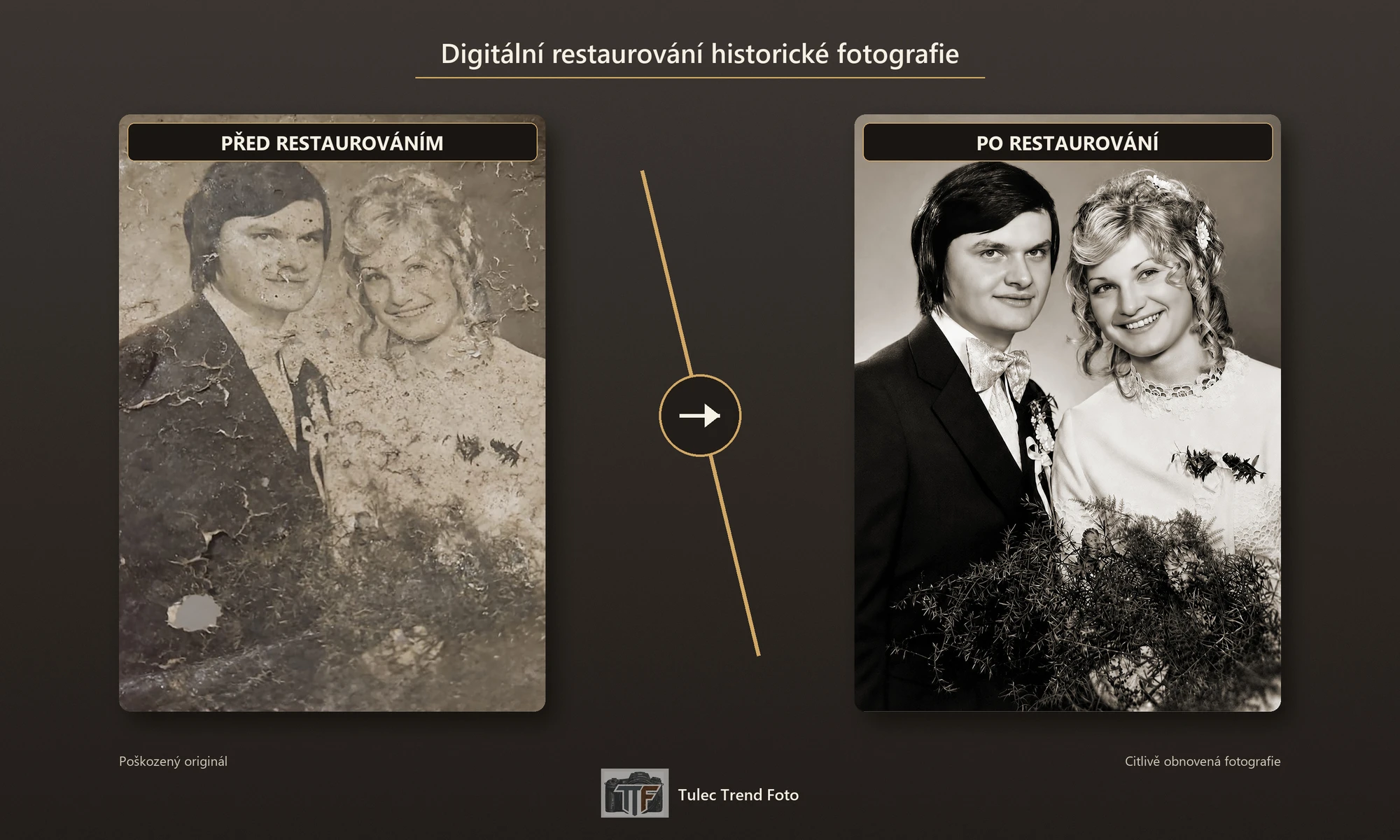 Restaurování starých fotografií Před a Po